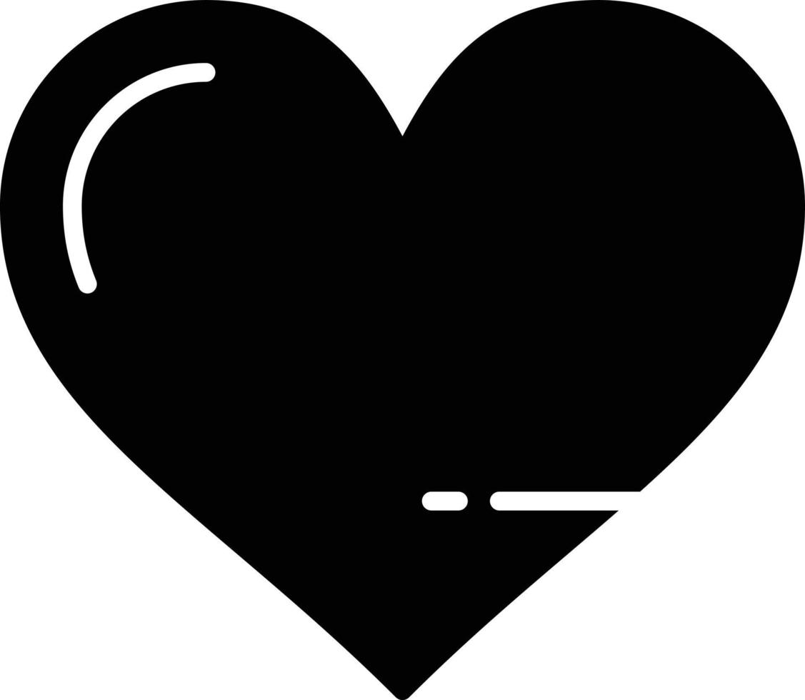 icona del glifo del cuore vettore