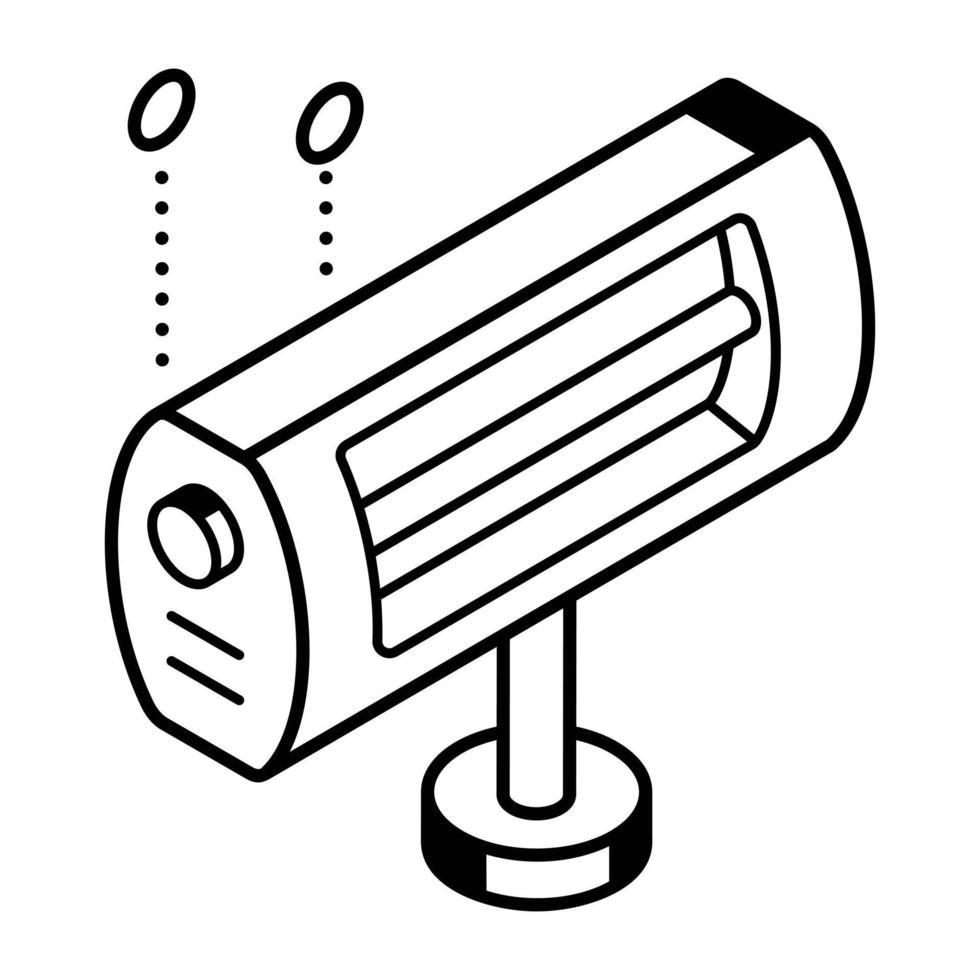 icona della linea moderna di riscaldatore elettrico vettore