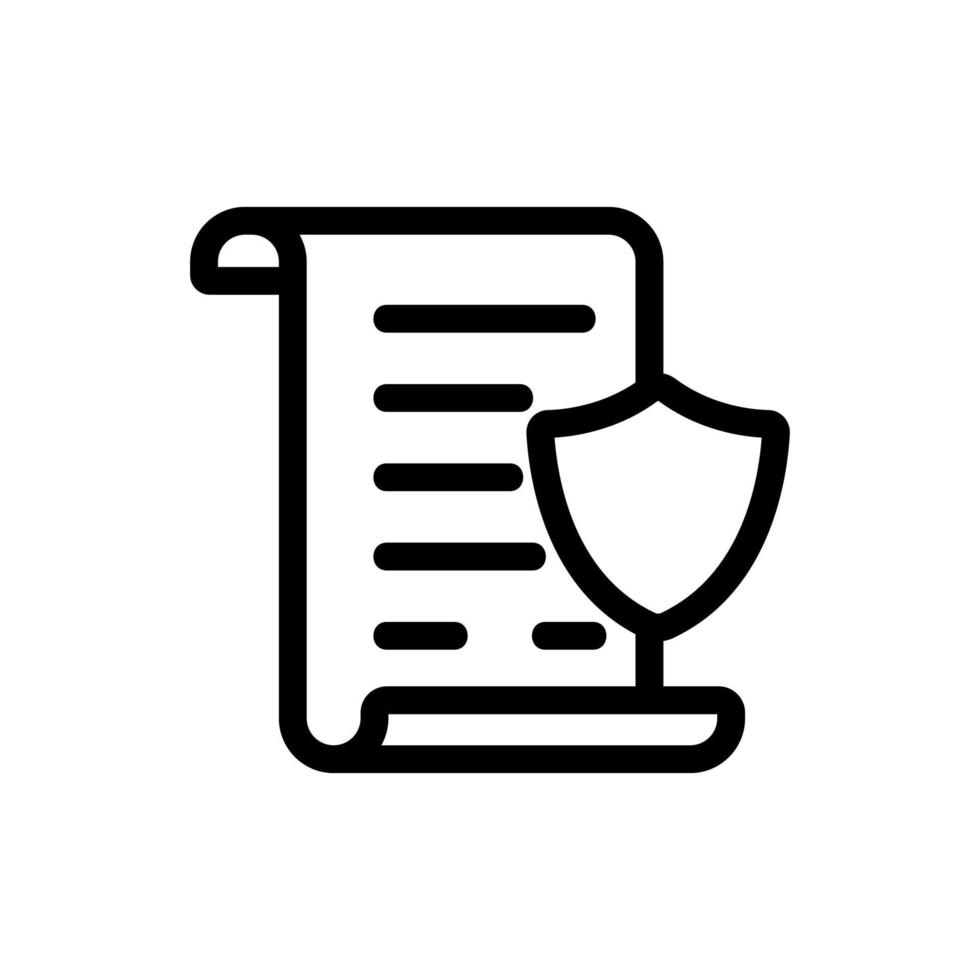 proteggere il vettore icona del documento. illustrazione del simbolo del contorno isolato