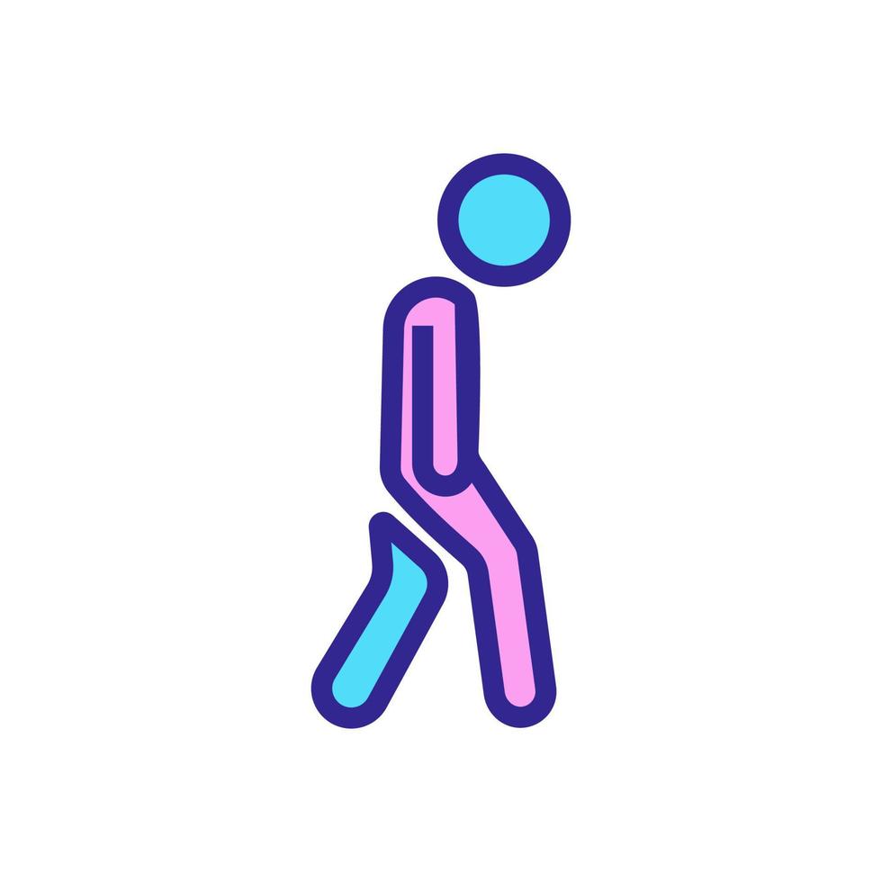 illustrazione del profilo di vettore dell'icona dell'uomo curvo che cammina