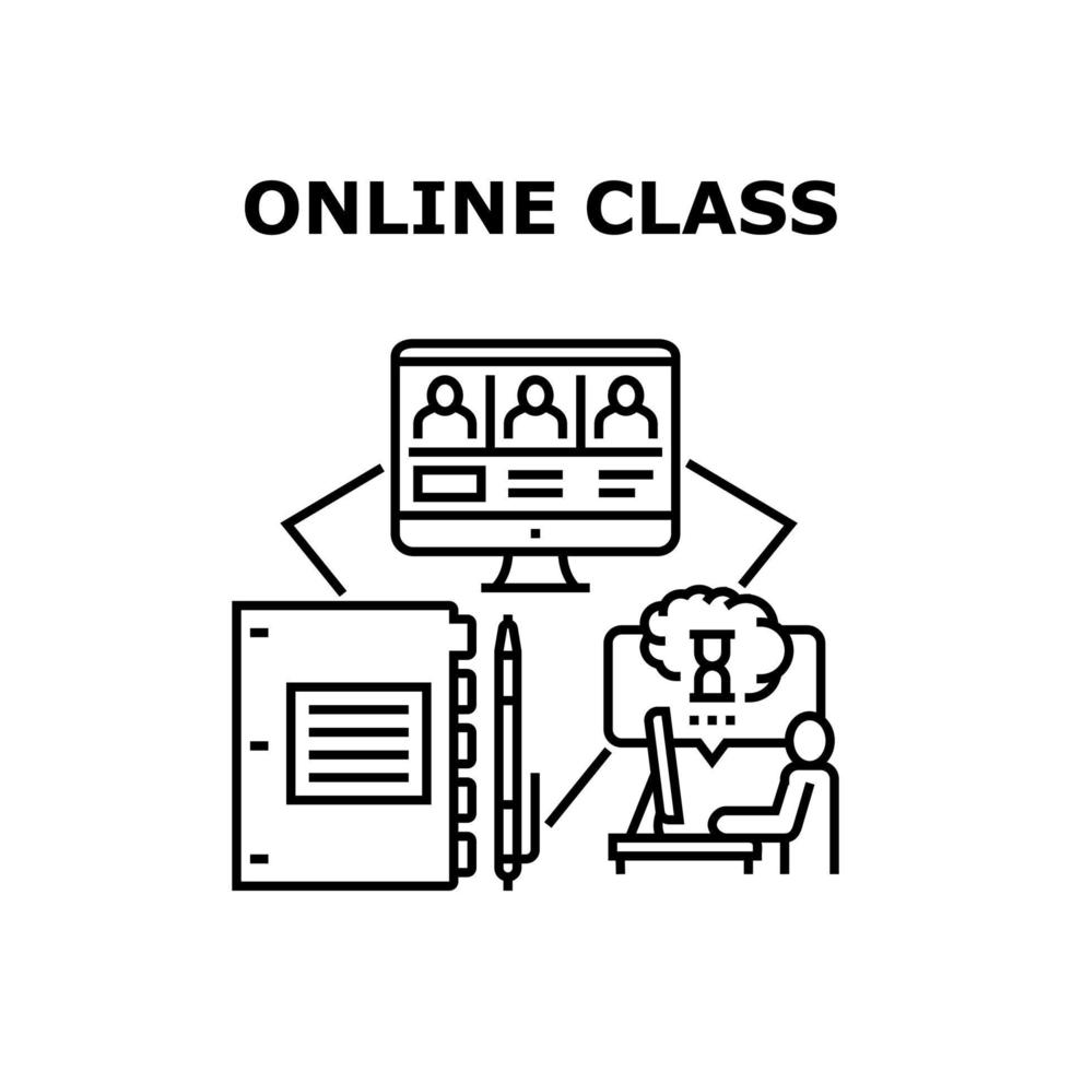 illustrazione nera del concetto di vettore di classe online