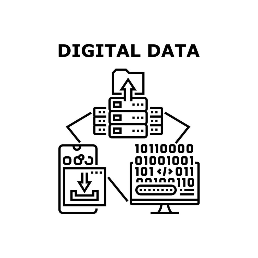 illustrazione a colori del concetto di vettore di dati digitali