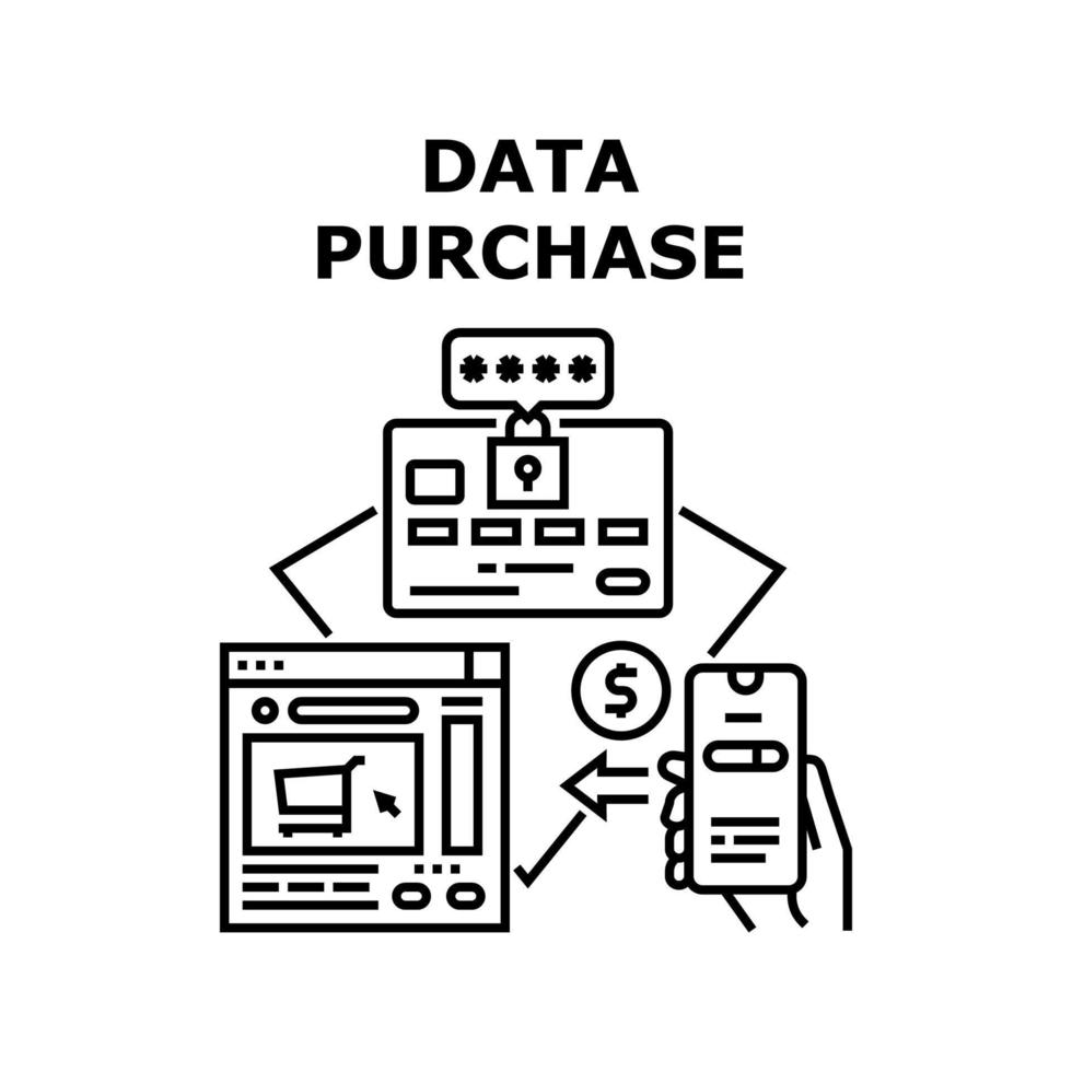illustrazione a colori del concetto di vettore di acquisto dati