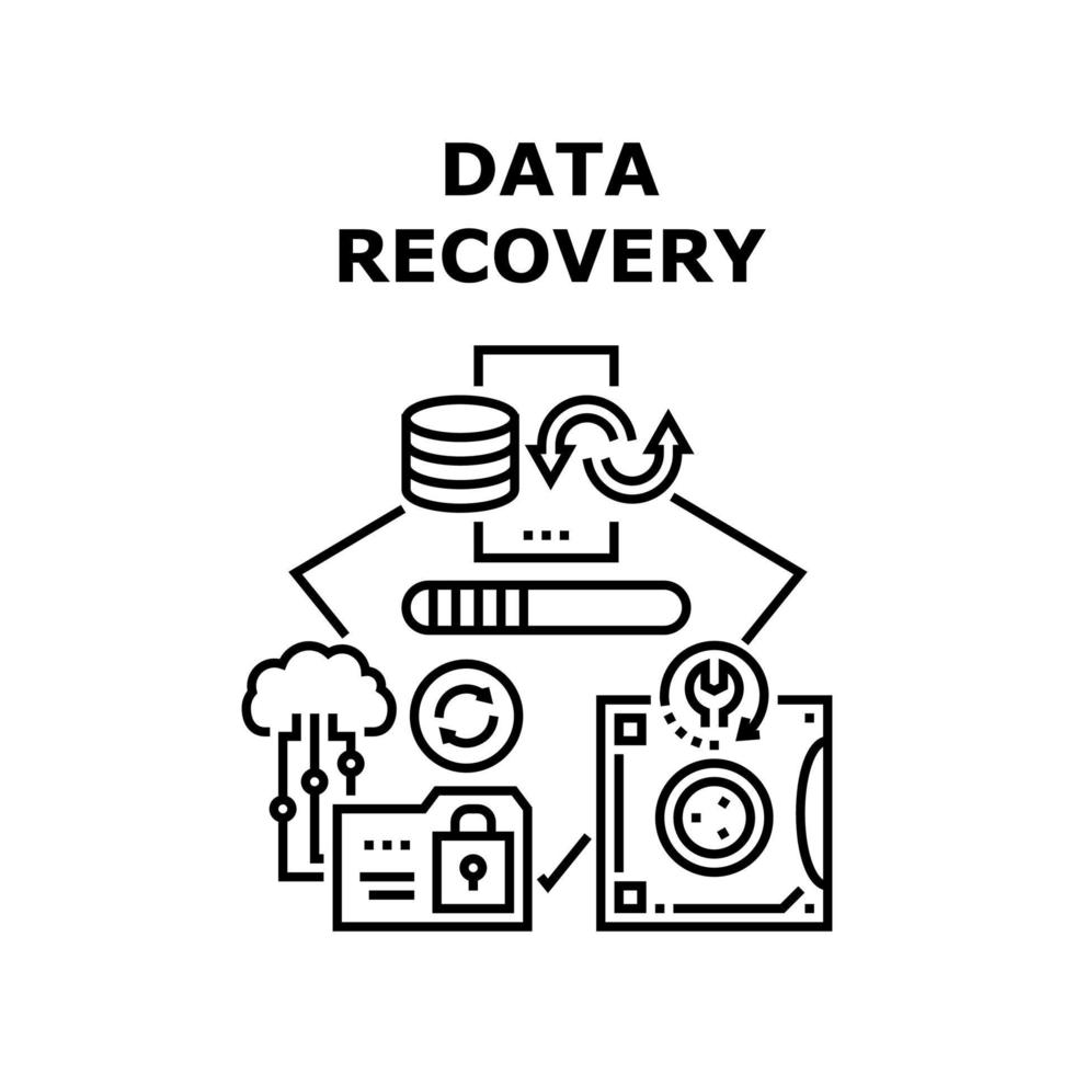 illustrazione a colori del concetto di vettore di recupero dati