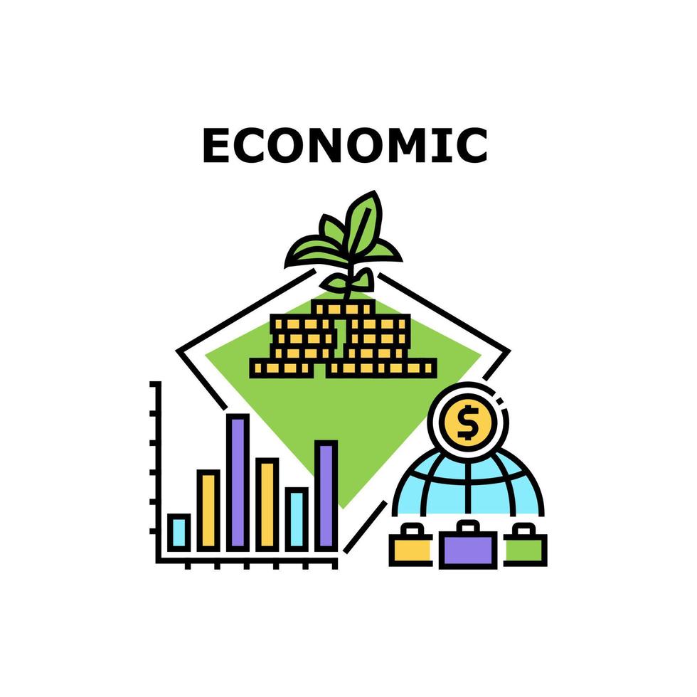 illustrazione a colori del concetto di vettore di ricchezza economica