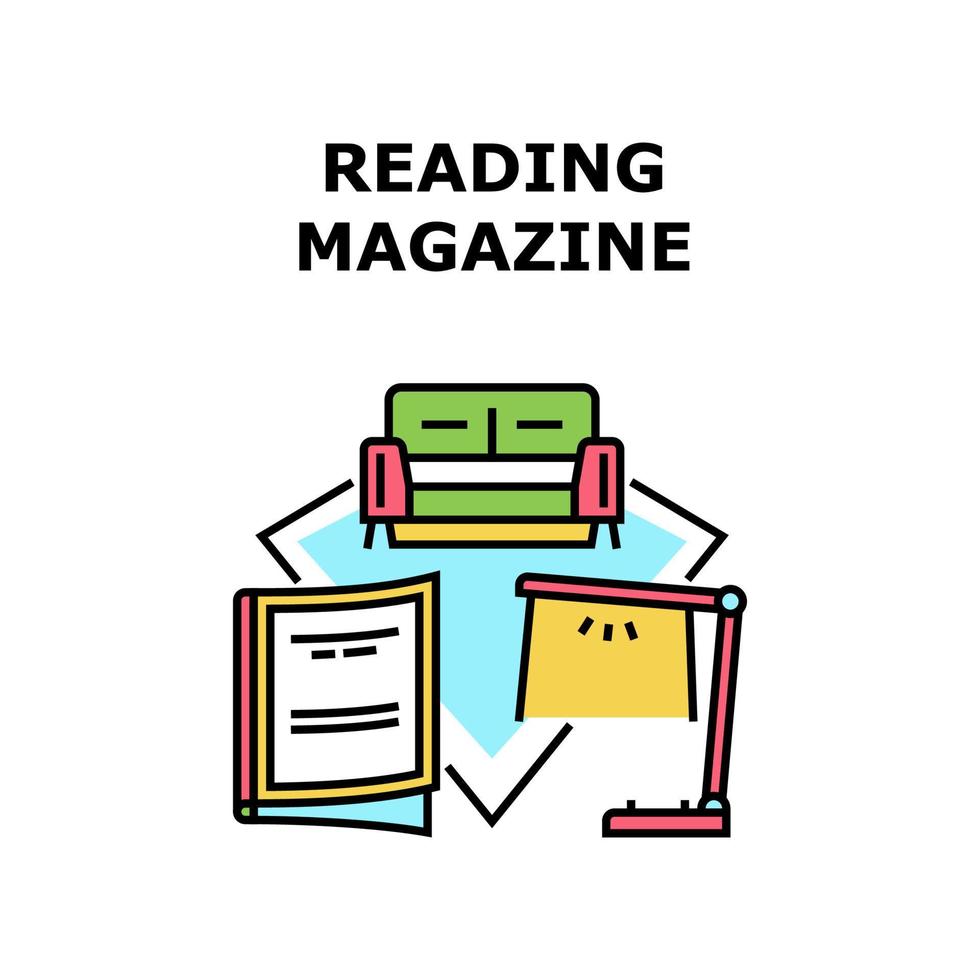illustrazione a colori del concetto di vettore della rivista di lettura