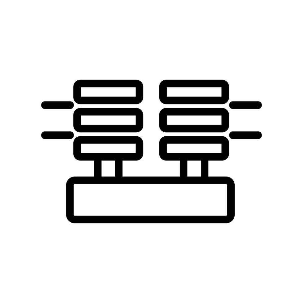 illustrazione del profilo vettoriale dell'icona degli isolatori di potenza