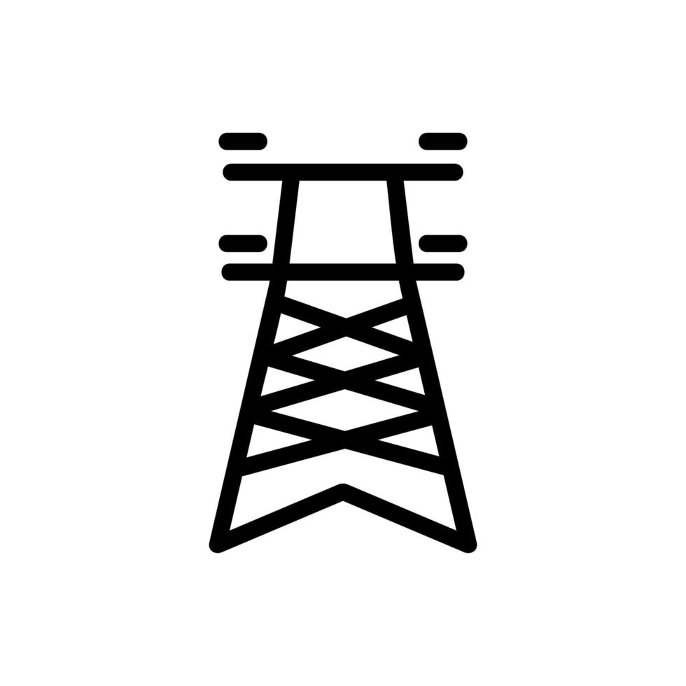 illustrazione del profilo vettoriale dell'icona della torre di trasmissione di potenza