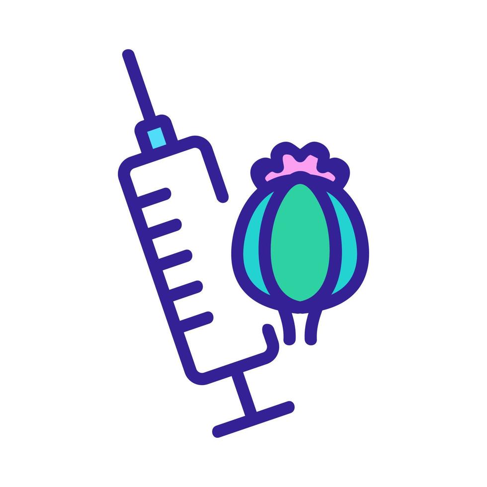 illustrazione del profilo di vettore dell'icona del farmaco della pianta del papavero