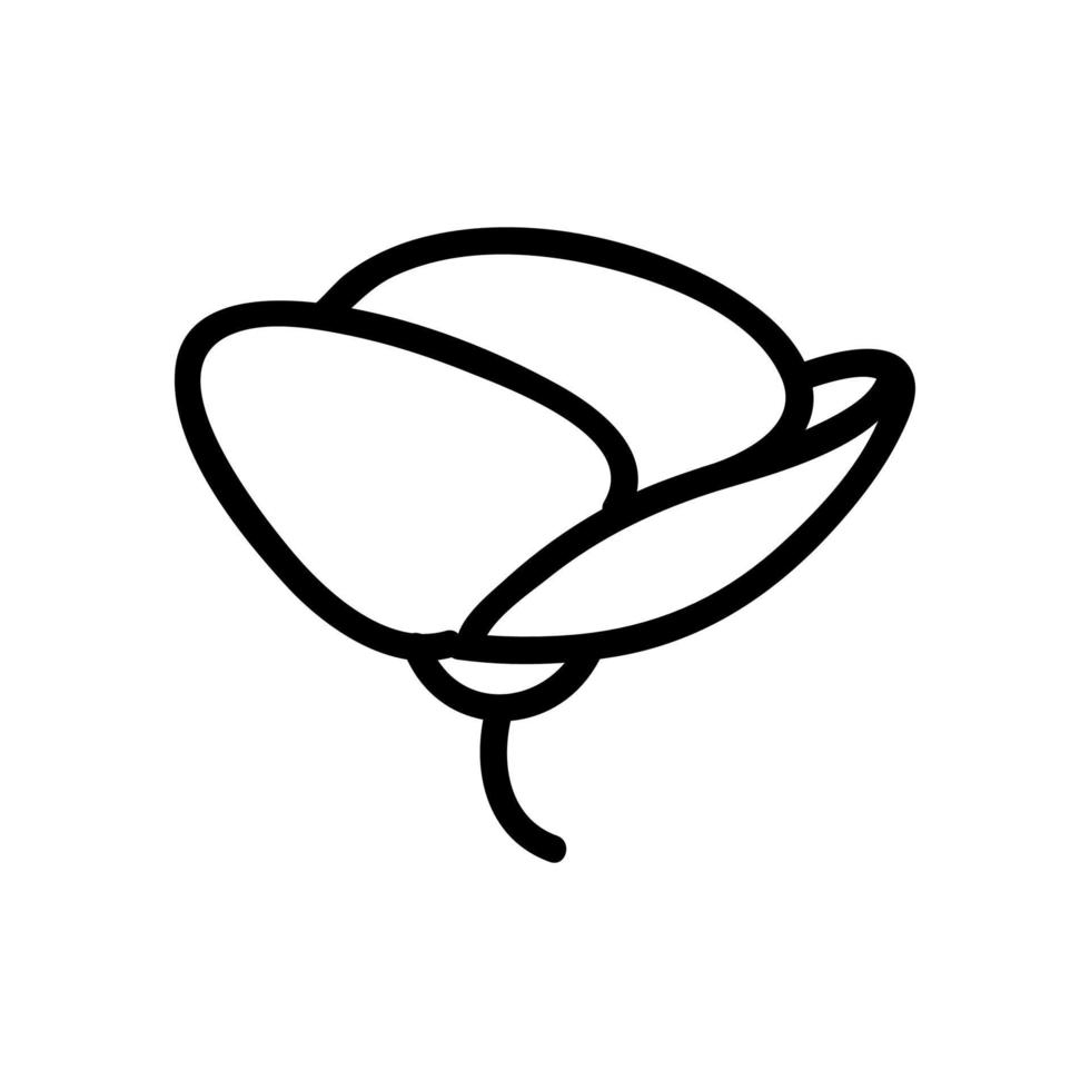 illustrazione del contorno vettoriale dell'icona della pianta di papavero
