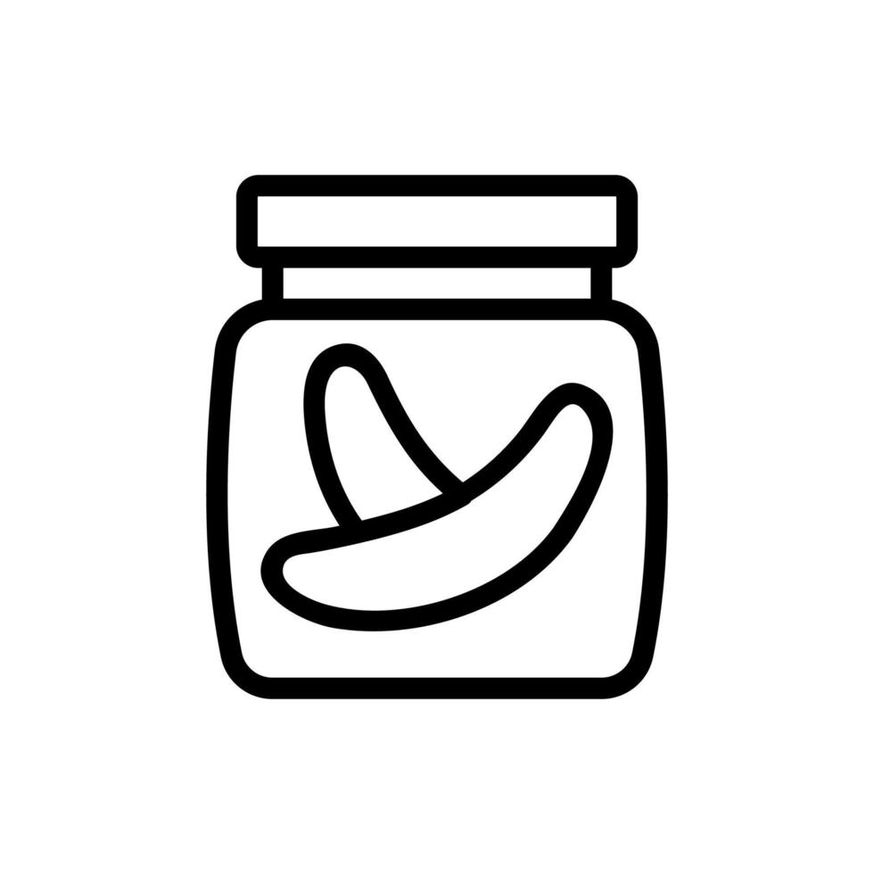 illustrazione del contorno vettoriale dell'icona del barattolo di cetriolo in scatola