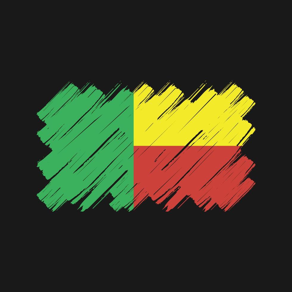 Benin flag pennellate. bandiera nazionale vettore