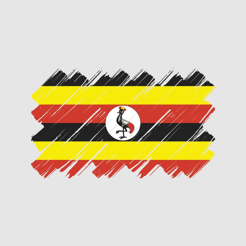 pennellate della bandiera dell'uganda. bandiera nazionale vettore