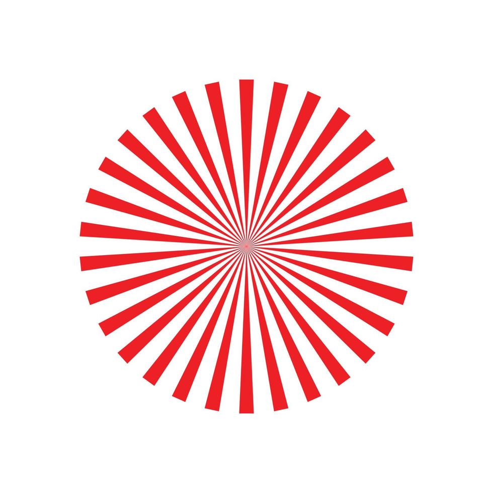 eps10 icona a forma di starburst vettoriale rossa isolata su sfondo bianco. simbolo dei raggi di linea in uno stile moderno e alla moda piatto semplice per il design del tuo sito Web, il logo e l'applicazione mobile