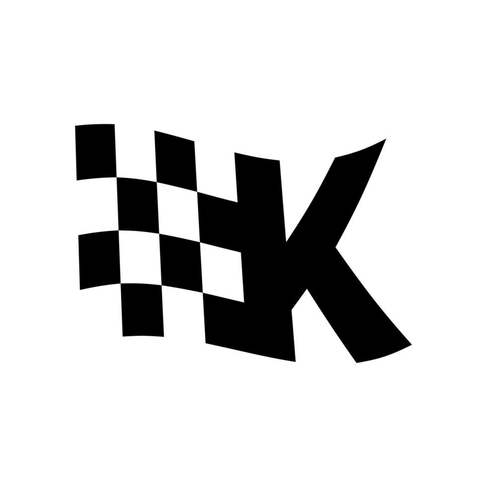logo iniziale della gara di bandiera k vettore