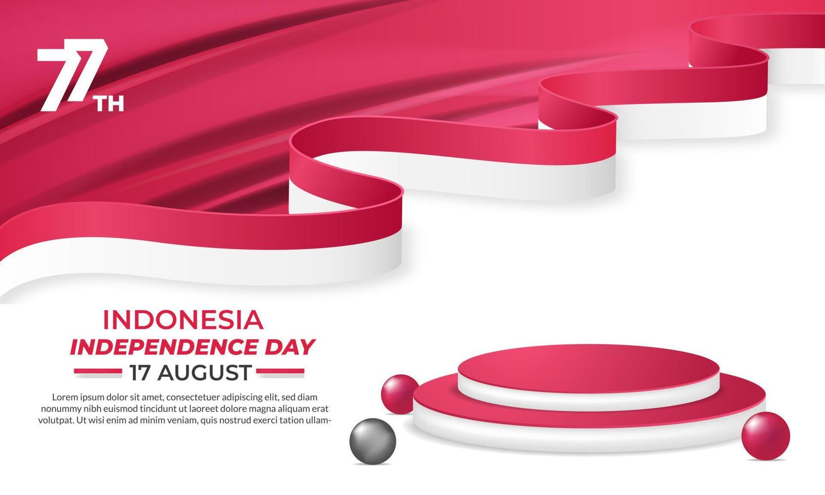 giorno dell'indipendenza dell'Indonesia. dirgahayu repubblica indonesiana. illustrazione, banner, poster, design di sfondo vettore