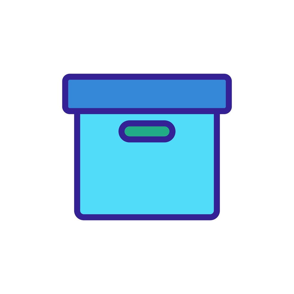 scatola con coperchio icona vettoriale. illustrazione del simbolo del contorno isolato vettore