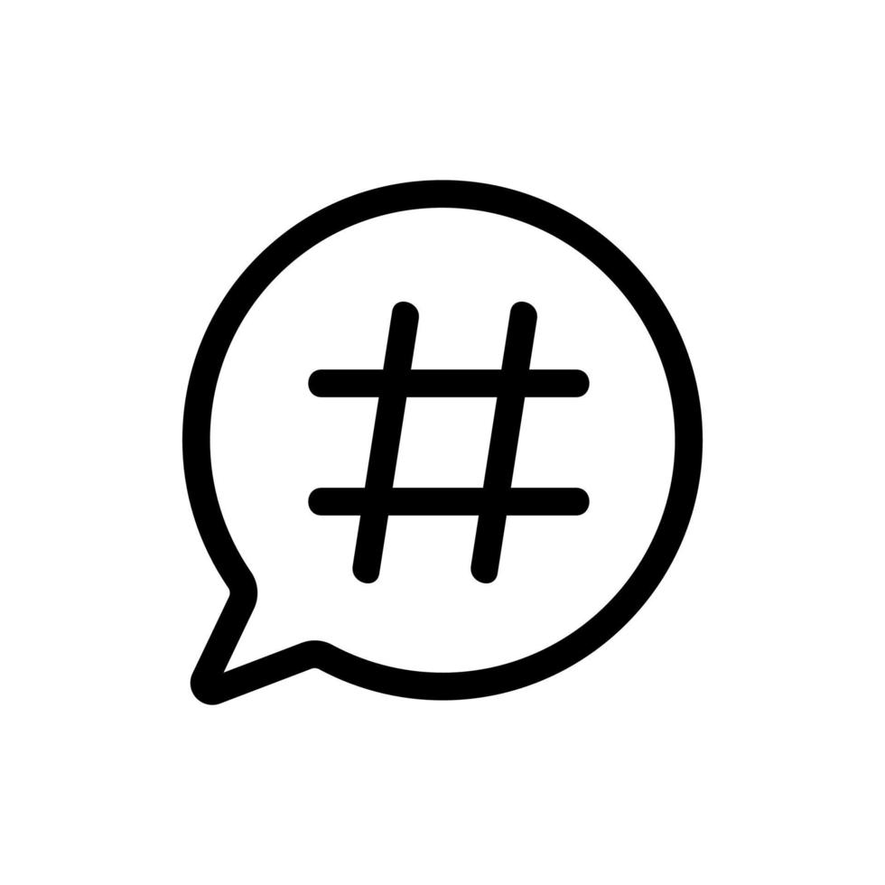 vettore di icone hashtag. illustrazione del simbolo del contorno isolato