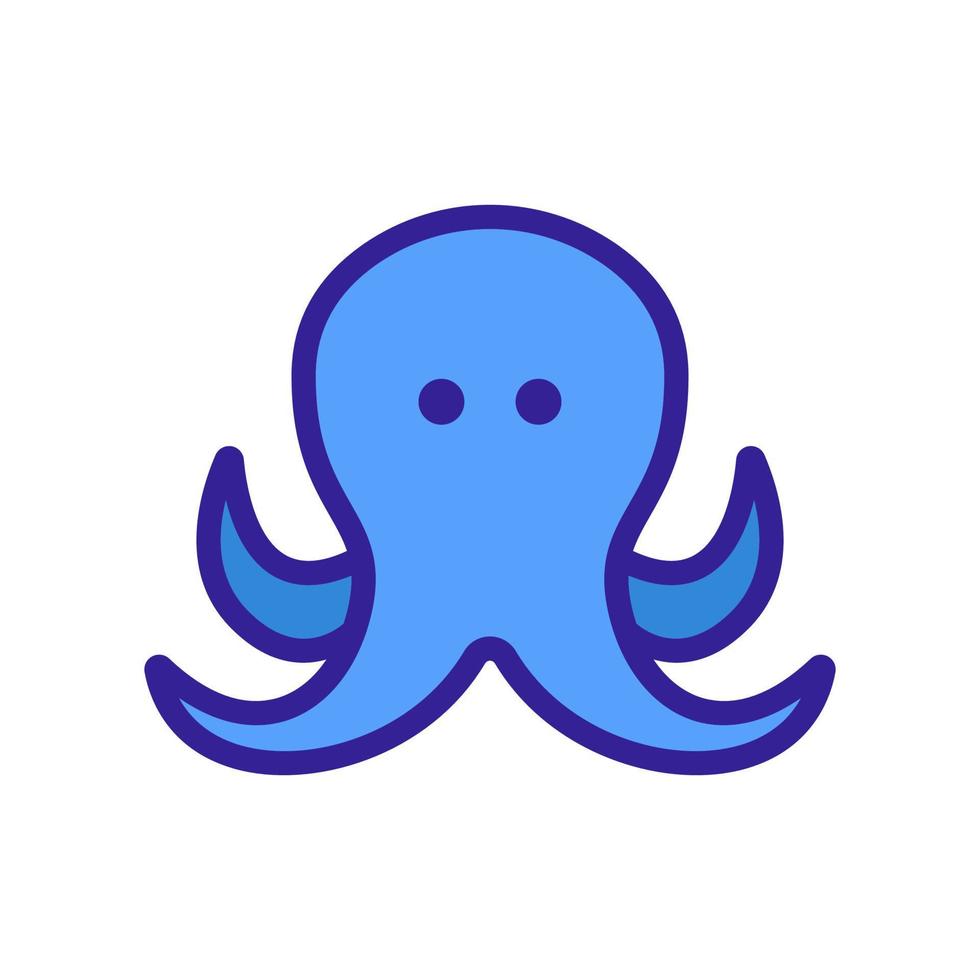 adulto con quattro tentacoli icona polpo illustrazione del contorno vettoriale