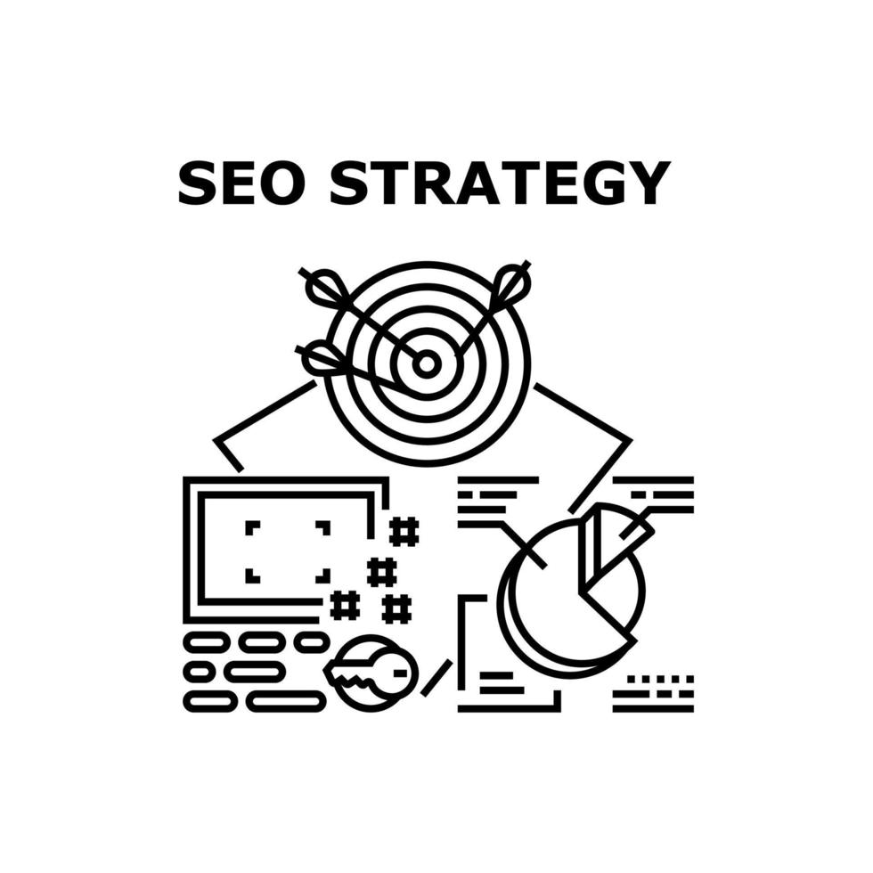 illustrazione vettoriale dell'icona della strategia SEO