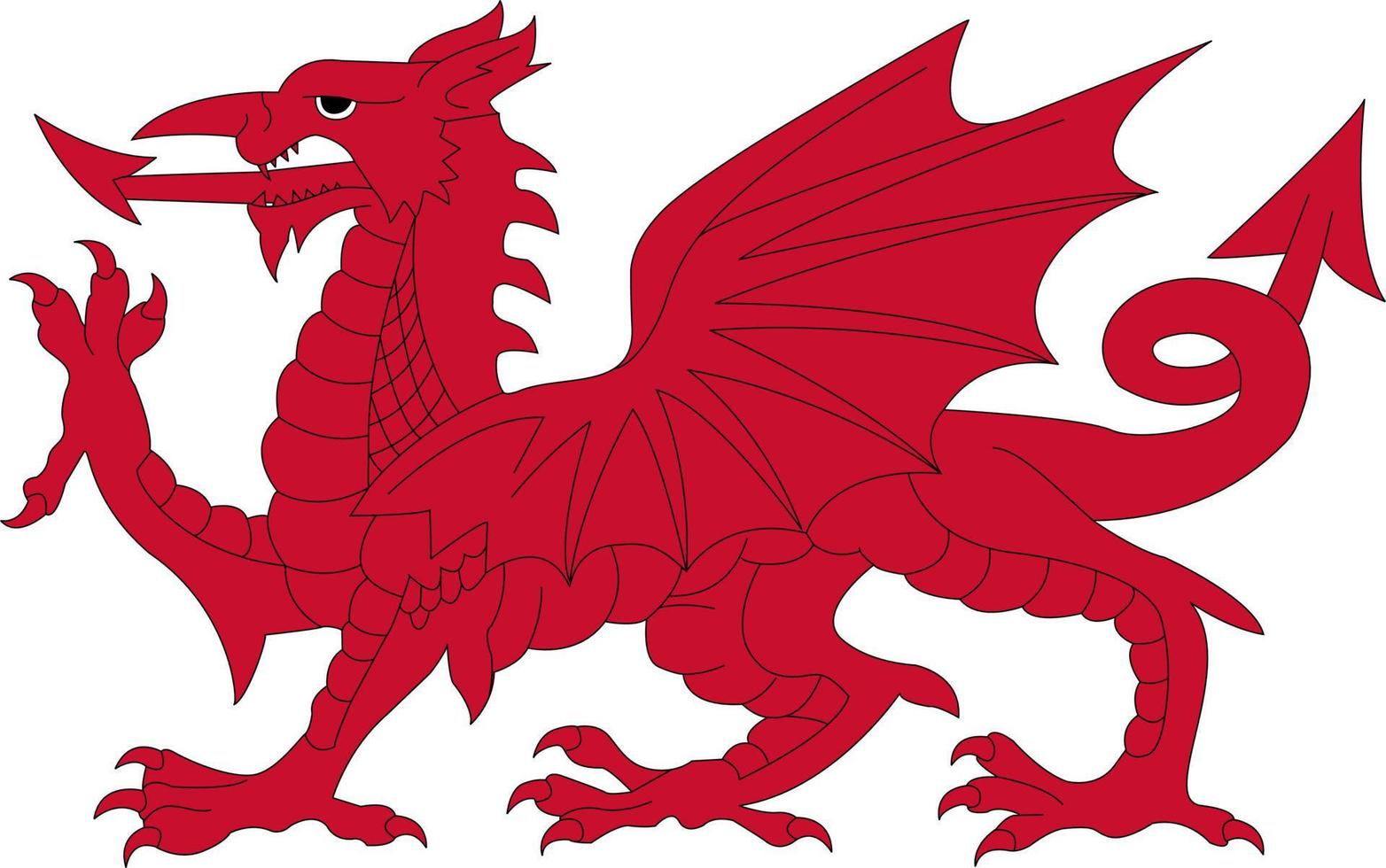 logo del drago gallese, vettore del drago del Galles