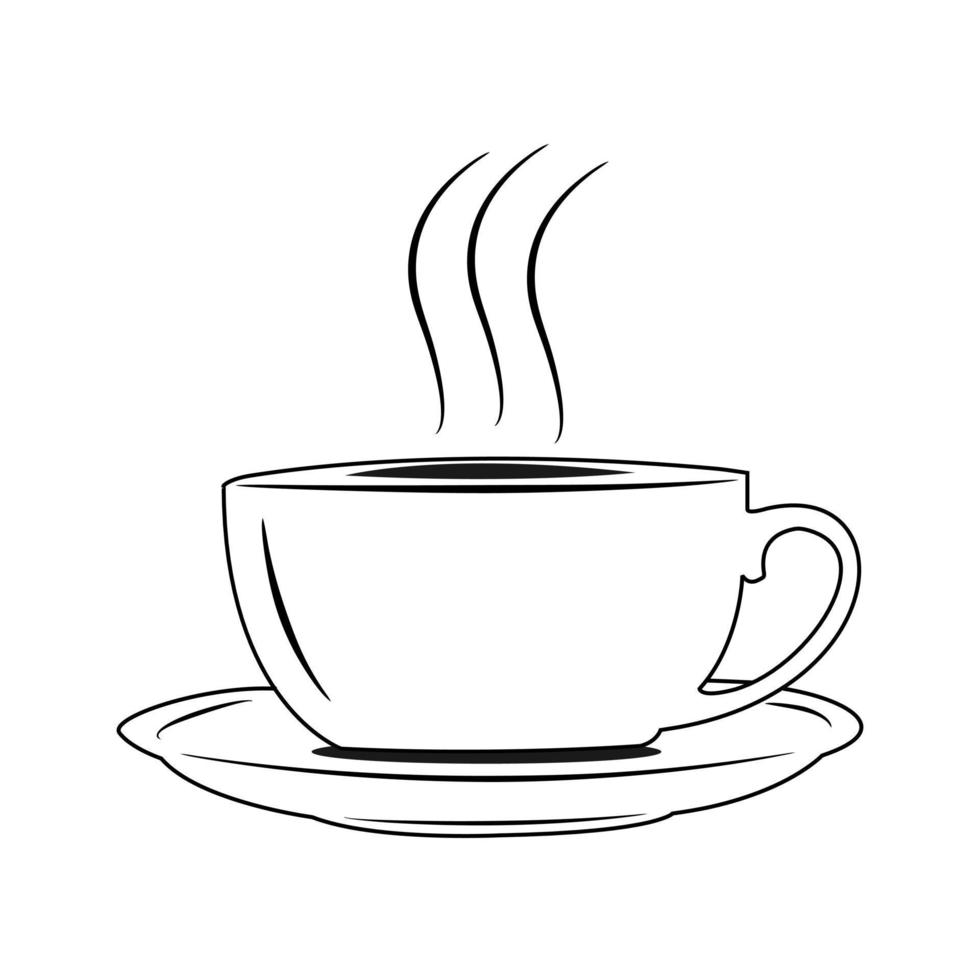 illustrazione di vettore di arte della linea della tazza di caffè