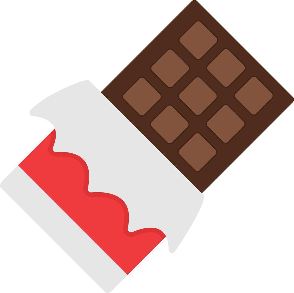 icona piatta barretta di cioccolato vettore