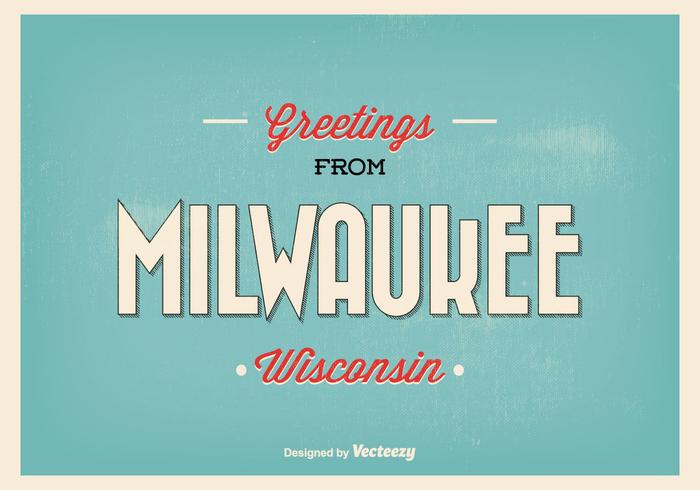 Retro illustrazione di saluto di Milwaukee vettore