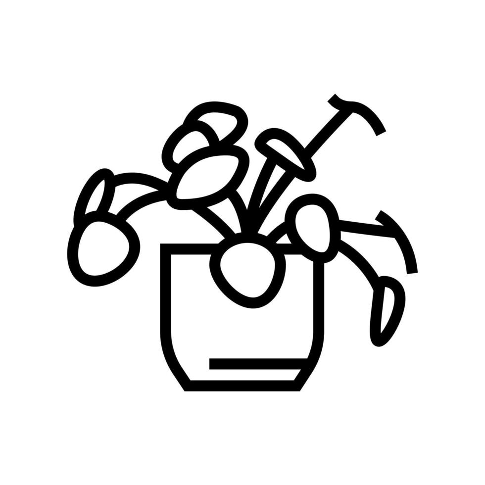 illustrazione vettoriale dell'icona della linea della pianta d'appartamento naturale