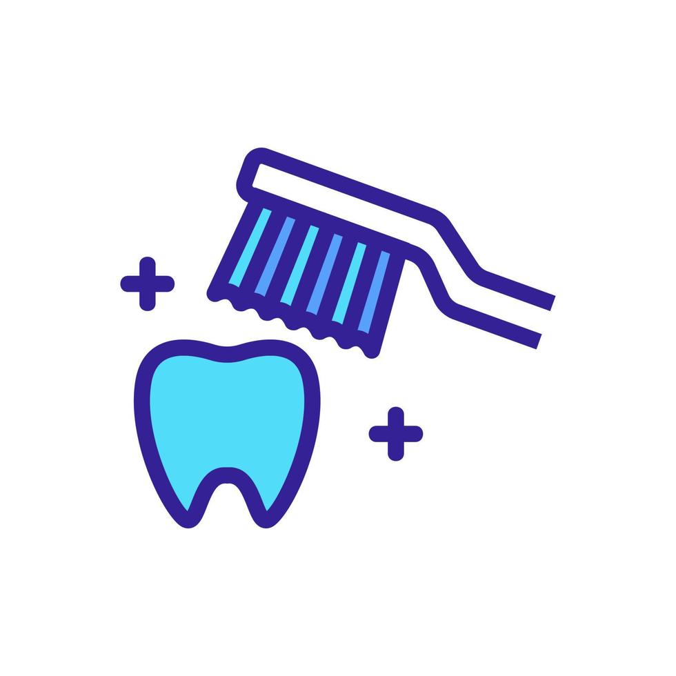 lo spazzolino da denti pulisce l'illustrazione del profilo del vettore dell'icona del dente