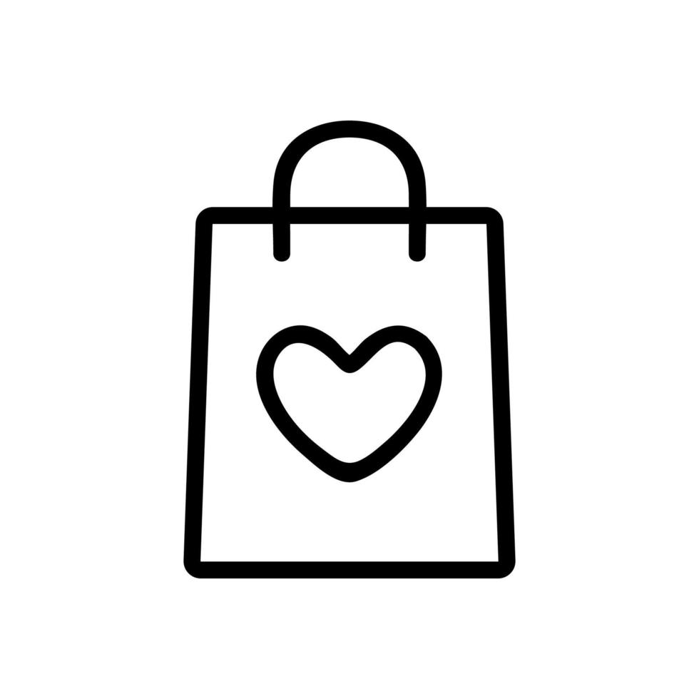 pacchetto e icona del cuore vettore. illustrazione del simbolo del contorno isolato vettore