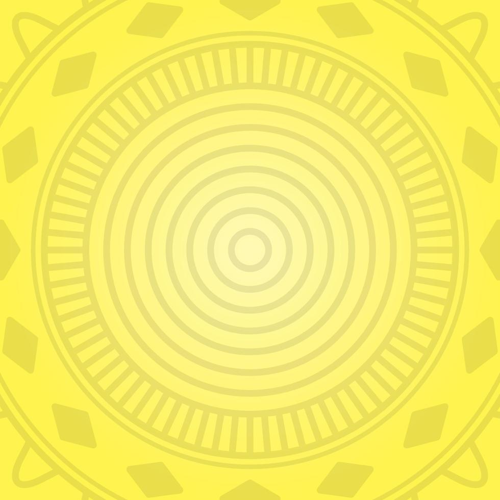 sfondo sfumato giallo con motivo ornamentale mandala astratto. cerchio, elegante, creativo e unico. adatto per sfondo, texture, carta da parati, decorazioni, brochure e poster vettore