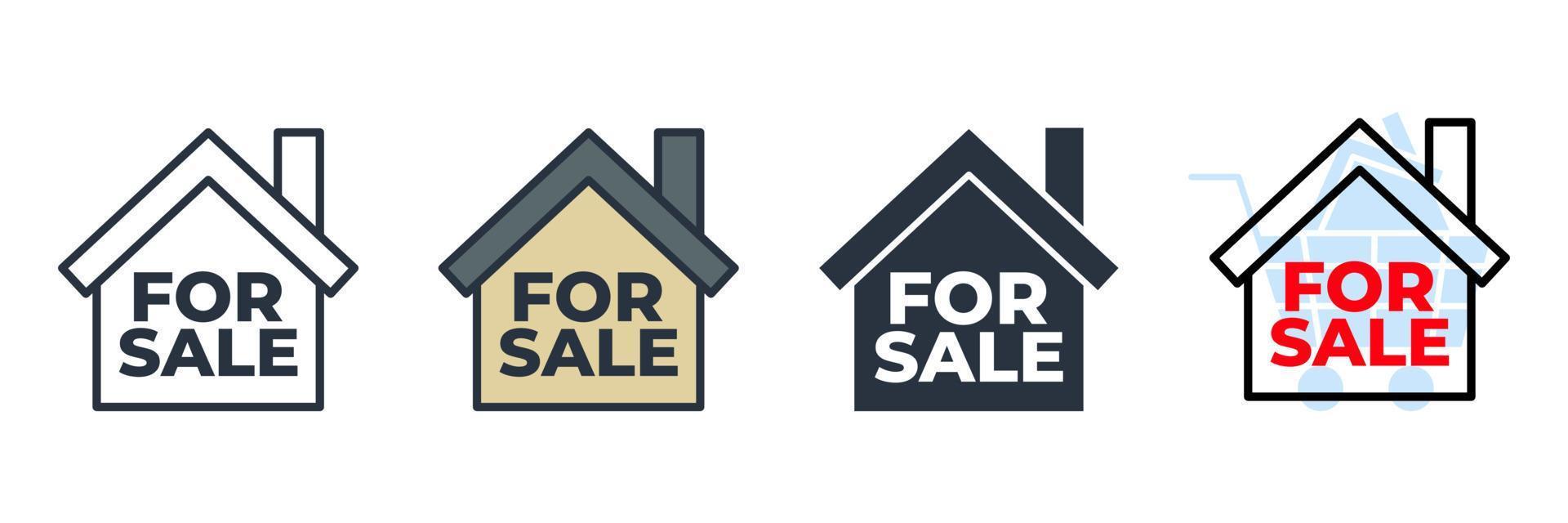 casa in vendita icona logo illustrazione vettoriale. in vendita modello di simbolo per la raccolta di grafica e web design vettore