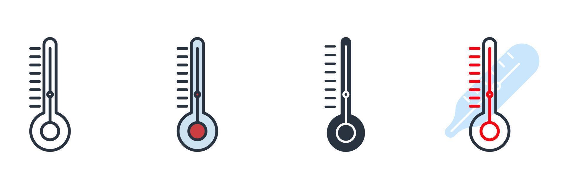 illustrazione vettoriale del logo dell'icona del termometro. modello di simbolo di misurazione per la raccolta di grafica e web design