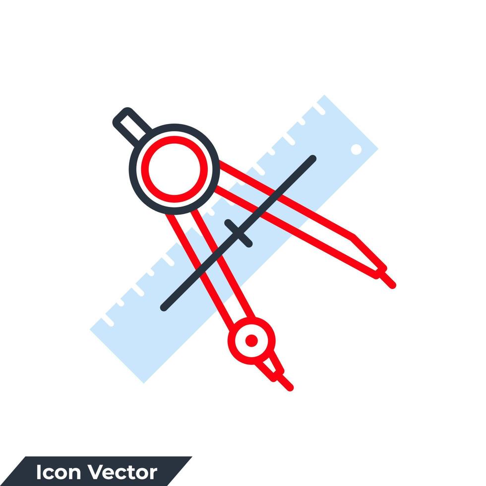 illustrazione vettoriale del logo dell'icona del divisore. modello di simbolo del divisore della bussola per la raccolta di grafica e web design