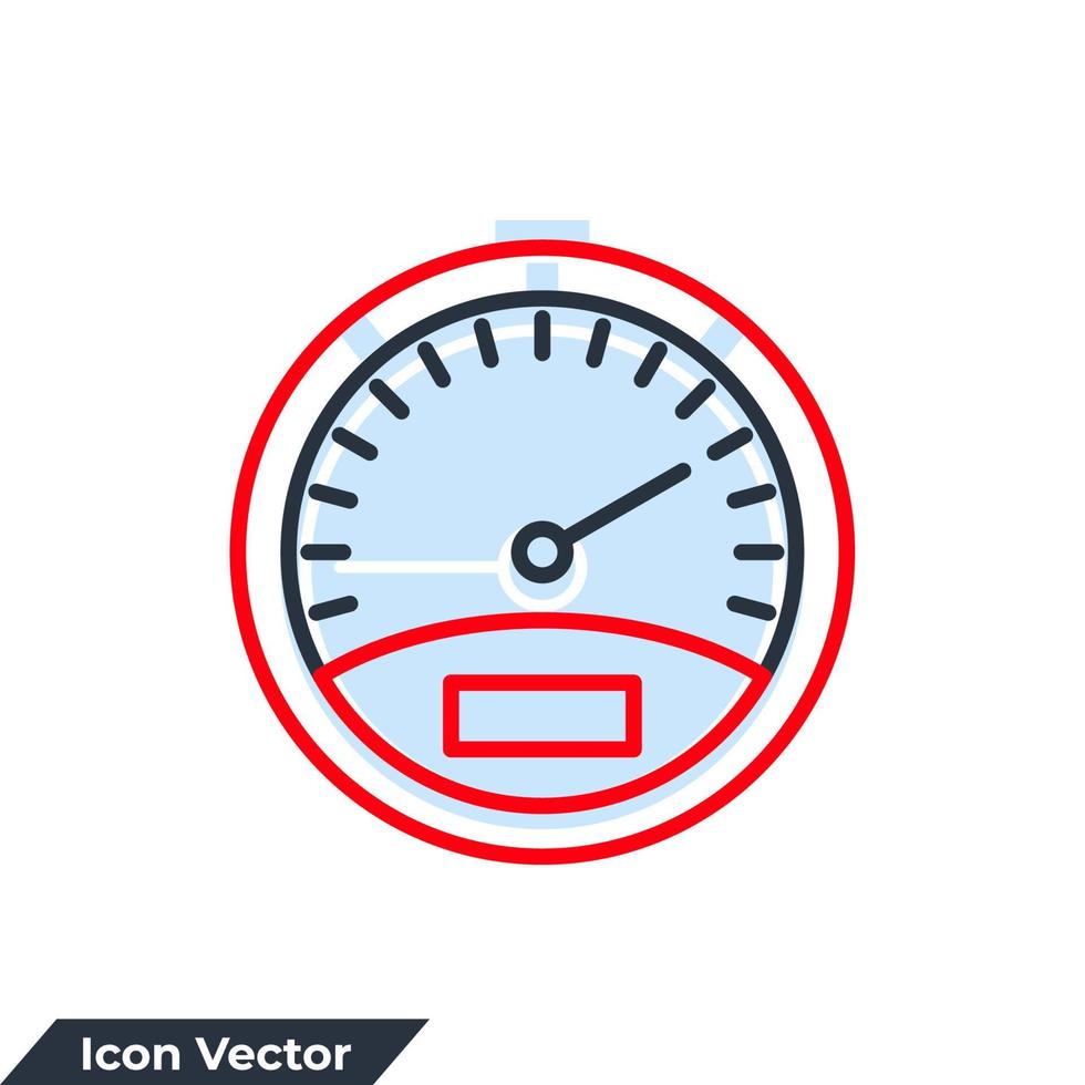 illustrazione vettoriale del logo dell'icona del tachimetro. modello di simbolo dell'indicatore di velocità per la raccolta di grafica e web design
