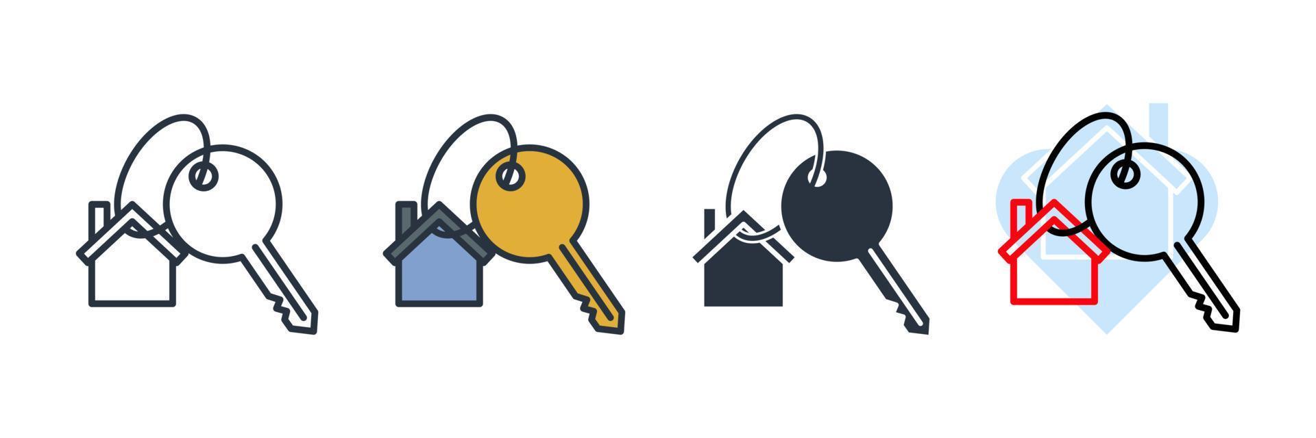 illustrazione vettoriale del logo dell'icona della chiave di casa. modello di simbolo di chiavi di casa per la raccolta di grafica e web design