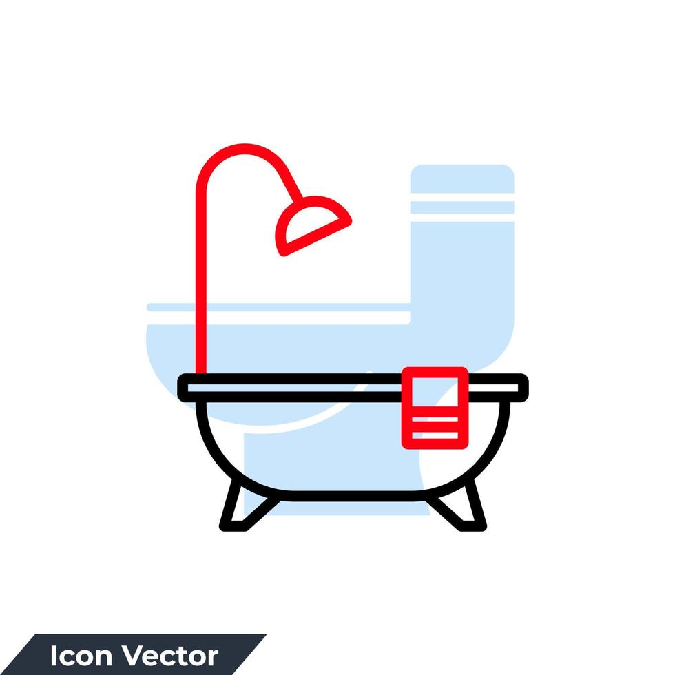illustrazione vettoriale del logo dell'icona del bagno. modello di simbolo di mobili da bagno per la raccolta di grafica e web design