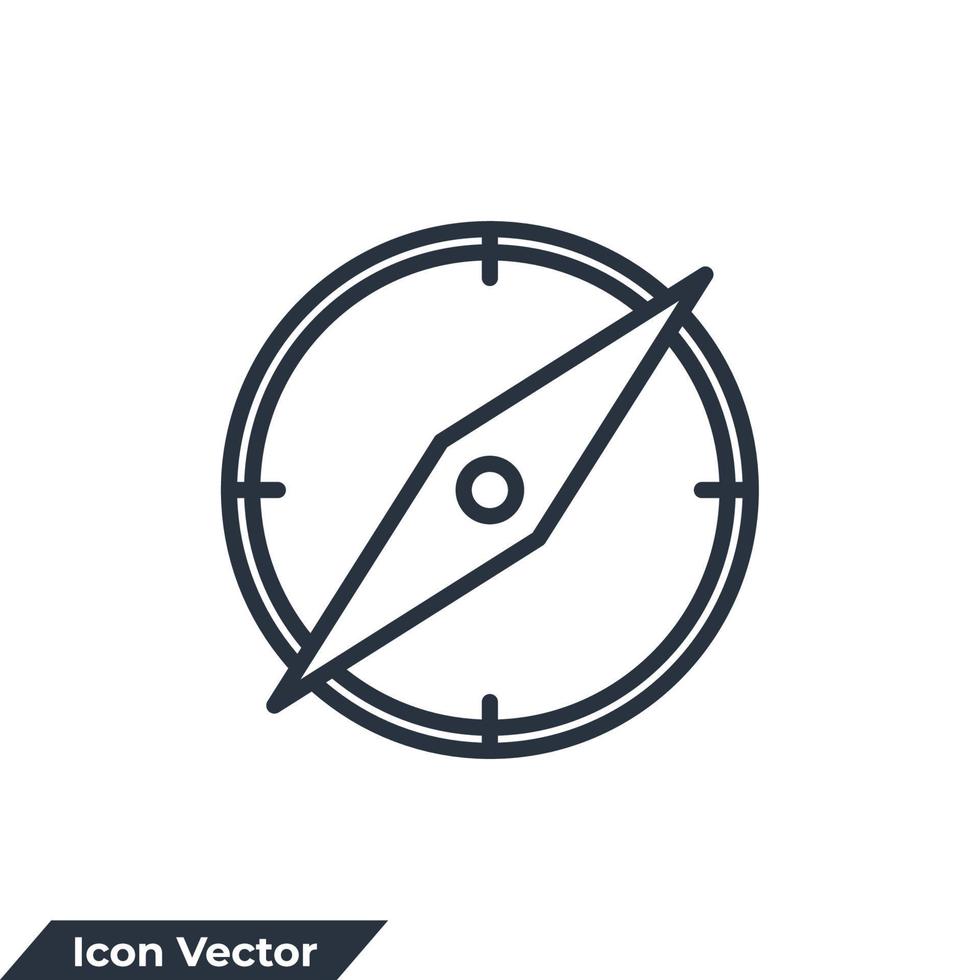 illustrazione vettoriale del logo dell'icona della bussola. navigazione. modello di simbolo di posizione per la raccolta di grafica e web design