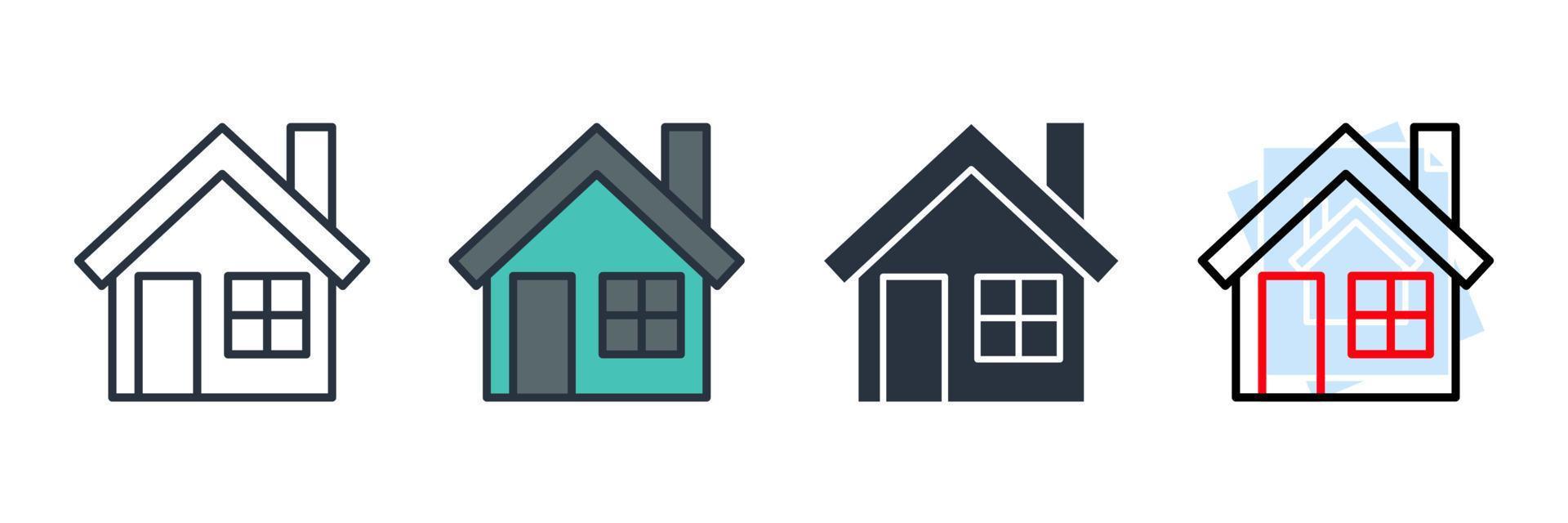 illustrazione vettoriale del logo dell'icona della casa. modello di simbolo domestico per la raccolta di grafica e web design