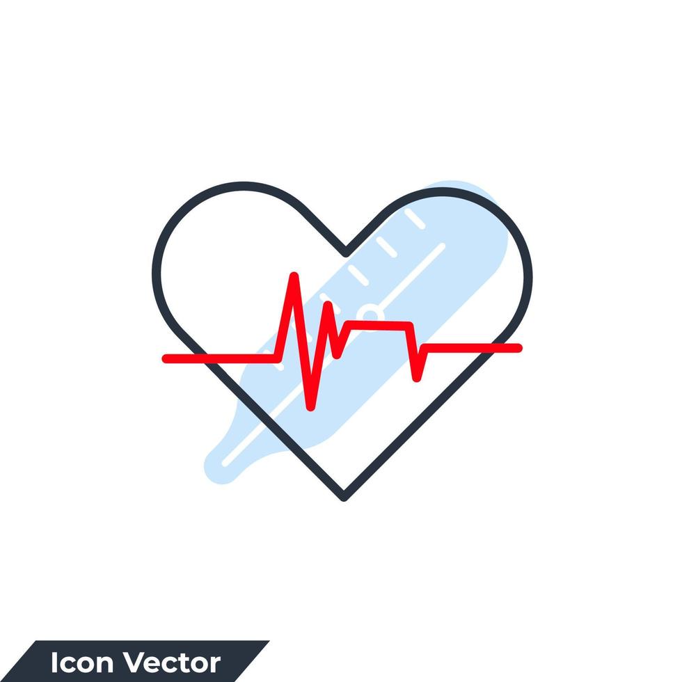 illustrazione vettoriale del logo dell'icona del monitor della frequenza cardiaca. modello di simbolo del battito cardiaco per la raccolta di grafica e web design