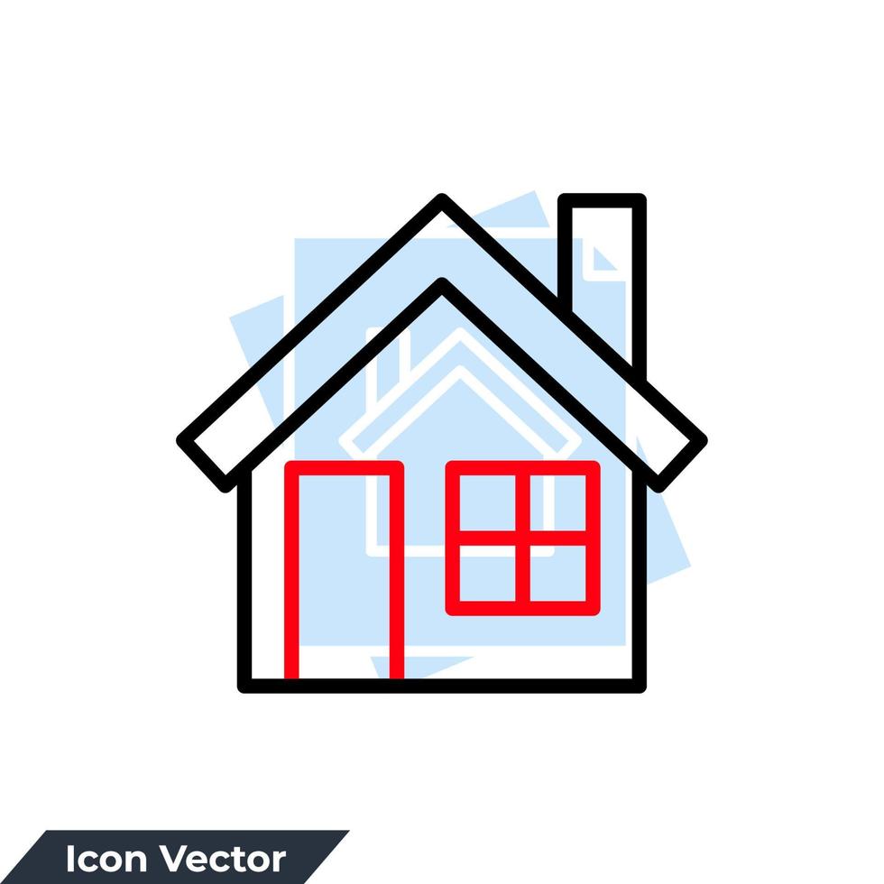 illustrazione vettoriale del logo dell'icona della casa. modello di simbolo domestico per la raccolta di grafica e web design