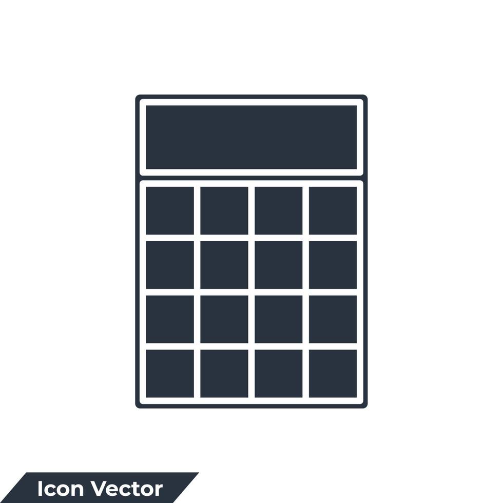 illustrazione vettoriale del logo dell'icona della calcolatrice. modello di simbolo delle finanze per la raccolta di grafica e web design