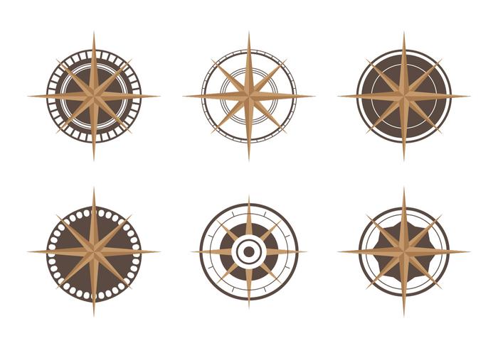 Bussola Icon Set vettore