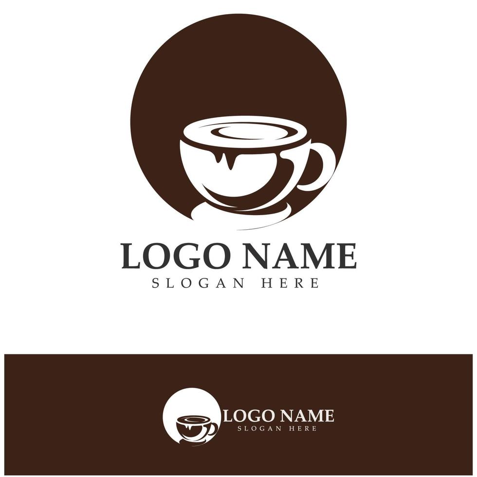 Progettazione dell'illustrazione dell'icona di vettore del modello di logo della tazza di caffè