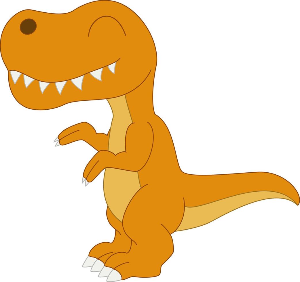 simpatico cartone animato di dinosauro su sfondo bianco vettore