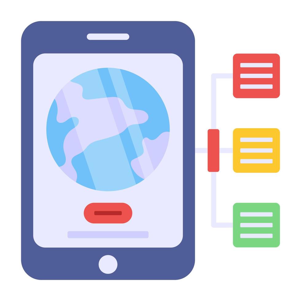 icona del design moderno della rete globale mobile vettore