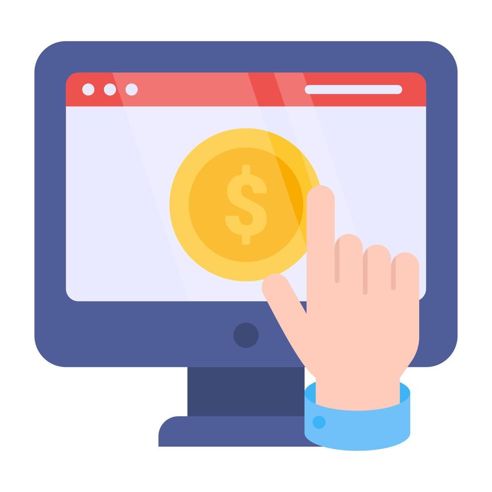 un'icona di design modificabile di pay per click vettore