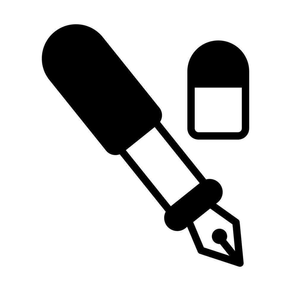 icona della linea della penna isolata su sfondo bianco vettore