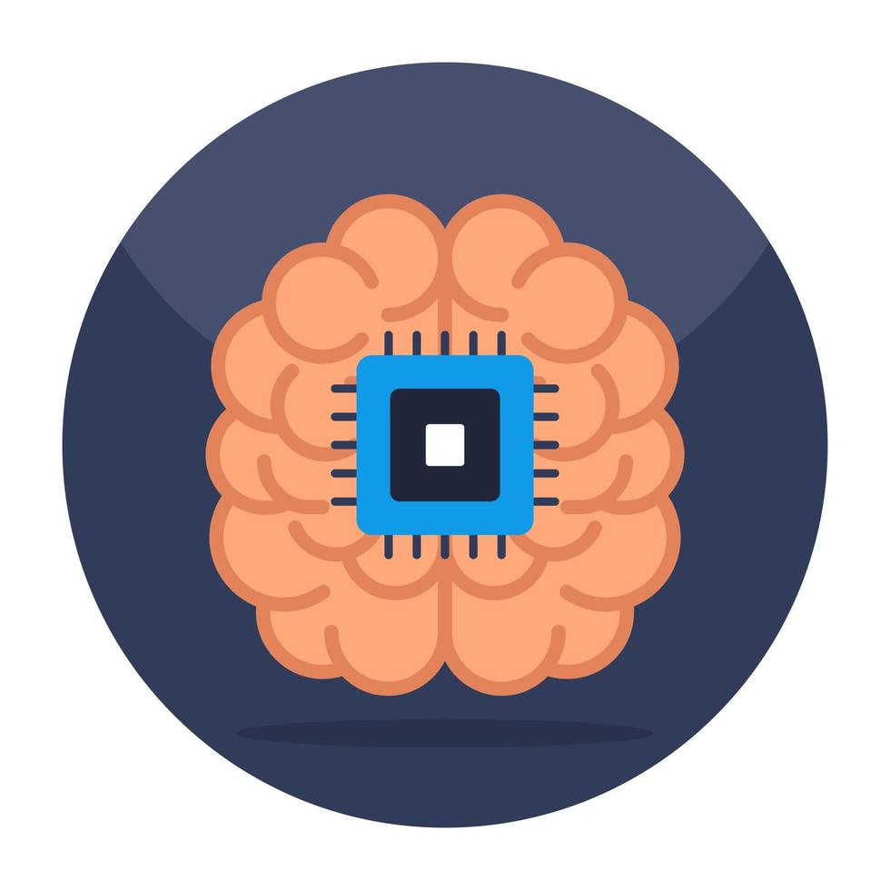 icona di download premium del processore cerebrale vettore